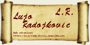 Lujo Radojković vizit kartica